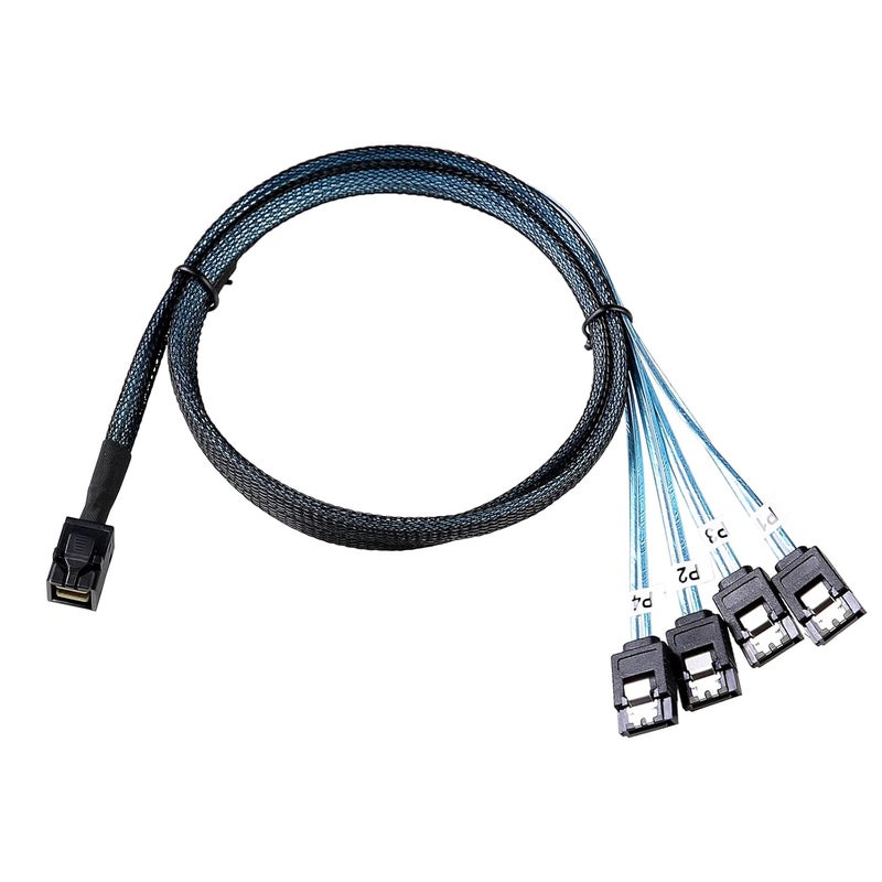 ADCAUDX كابل MINI SAS إلى SATA: 1M SFF-8643 إلى كابل تفريغ SATA للأمام Mini SAS HD SFF8643 المتحكم إلى كابل القرص الصلب (3.3 قدم) - Image 5